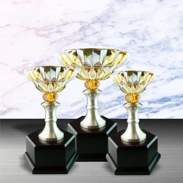 Quality CTEXWS6046 Exclusive White Silver Trophy With Crystal Bowl At