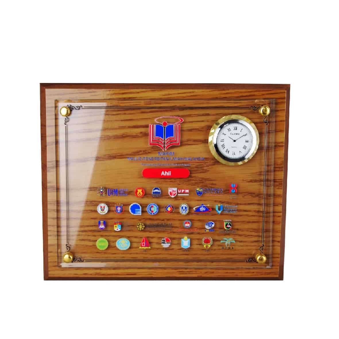 Wooden Clock Plaque at Clazz Trophy Malaysia | #1 Rated Trophy Supplier in Malaysia