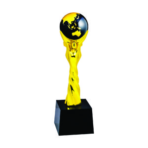Globe Sculpture Trophies CTIFF315 – Golden Globe Sculpture | Trophy Supplier at Clazz Trophy Malaysia