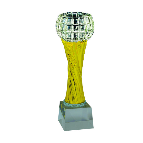 Beautiful Sculpture Trophies CTIMT612- Golden Crystal Bowl Sculpture | Clazz Trophy Supplier Malaysia