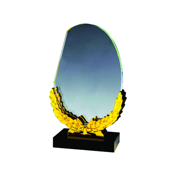 Beautiful Crystal Plaques CTIFF552 – Exclusive Golden Award | Trophy Supplier at Clazz Trophy Malaysia