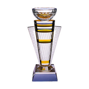 Fusion Color Crystal Awards CTICT066– Gold Glass Award | Trophy Supplier at Clazz Trophy Malaysia