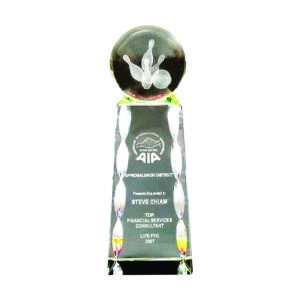 Crystal Globe Trophies CTICT017– Exclusive Crystal Globe Trophy | Trophy Supplier at Clazz Trophy Malaysia