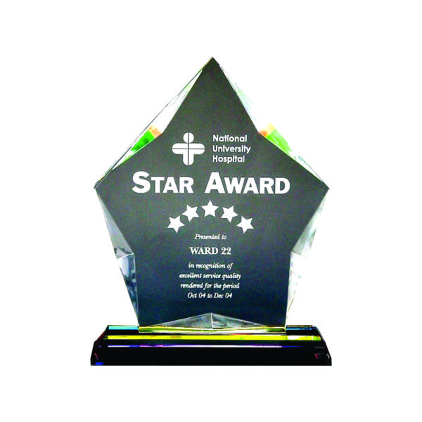 Star Crystal Plaques CTICP014 – Exclusive Crystal Star Award | Trophy Supplier at Clazz Trophy Malaysia
