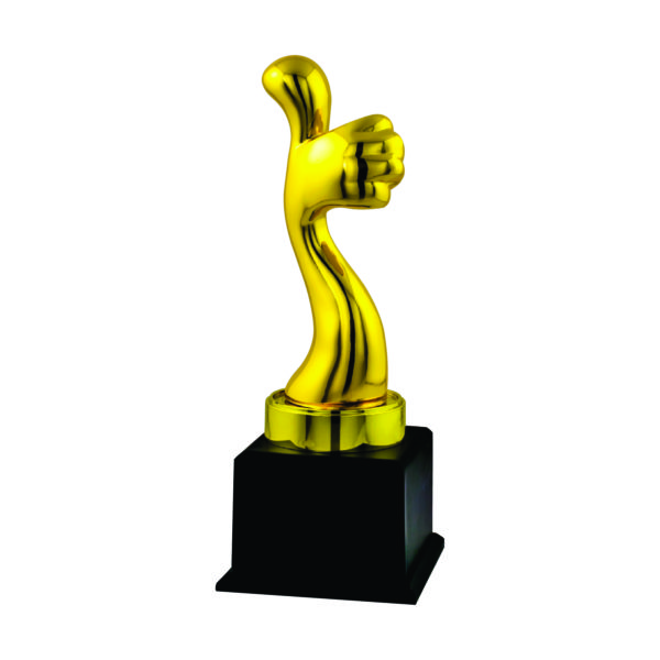 Beautiful Sculpture Trophies CTIMT121G – Golden Thumb Sculpture | Trophy Supplier at Clazz Trophy Malaysia
