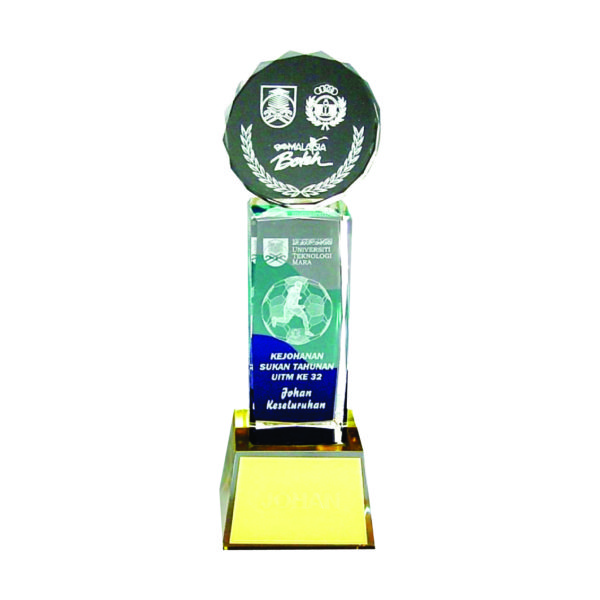 Beautiful Crystal Trophies CTICC001G – Crystal Trophy | Trophy Supplier at Clazz Trophy Malaysia