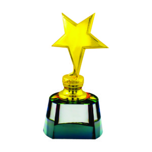 Star Crystal Trophies CTIMT078G – Golden Star Crystal Trophy | Trophy Supplier at Clazz Trophy Malaysia