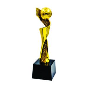 Globe Sculpture Trophies CTIFF236 – Golden Globe Sculpture | Trophy Supplier at Clazz Trophy Malaysia
