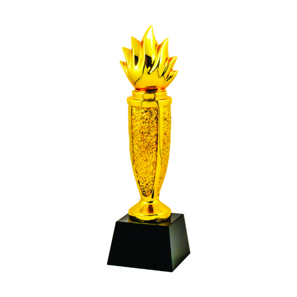 Beautiful Sculpture Trophies CTIFF132 – Golden Flame Sculpture | Trophy Supplier at Clazz Trophy Malaysia