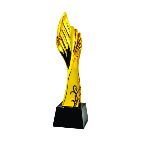 Beautiful Sculpture Trophies CTIFF137 – Golden Wing Sculpture | Trophy Supplier at Clazz Trophy Malaysia