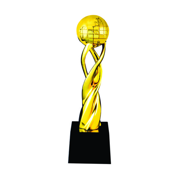 Globe Sculpture Trophies CTIFF207 – Golden Globe Sculpture | Clazz Trophy Supplier Malaysia