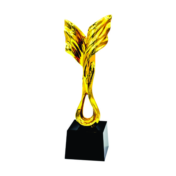 Beautiful Sculpture Trophies CTIFF232 – Golden Wings Sculpture | Clazz Trophy Supplier Malaysia