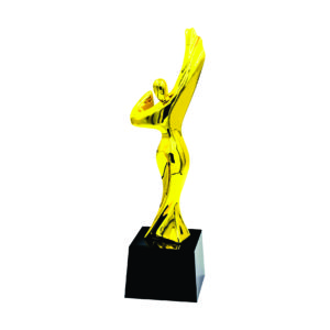 Beauty Pageant Sculpture Trophies CTIFF201 – Golden Beauty Pageant Sculpture | Trophy Supplier at Clazz Trophy Malaysia