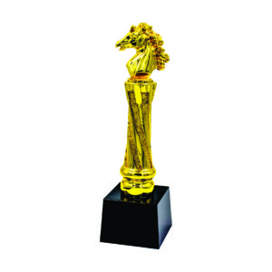 Beautiful Sculpture Trophies CTIFF211 – Golden Horse Sculpture | Trophy Supplier at Clazz Trophy Malaysia