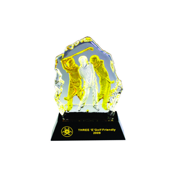 Golf Competition Crystal Trophies CTICM009 – Exclusive Crystal Golf Award | Trophy Supplier at Clazz Trophy Malaysia