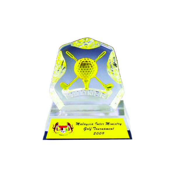 Golf Competition Crystal Trophies CTICM010 – Exclusive Crystal Golf Award | Trophy Supplier at Clazz Trophy Malaysia