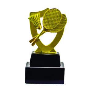 Badminton Competition Acrylic Trophies CTIFF005G – Exclusive Badminton Trophy | Trophy Supplier at Clazz Trophy Malaysia