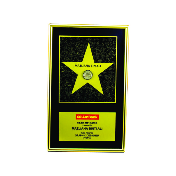 Wooden Plaques with Stars CTIWW608 – Exclusive Special Star Wooden Plaque | Clazz Trophy Supplier Malaysia