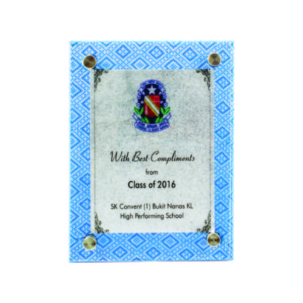 Traditional Songket Plaques CTIWW121 – Blue Songket Plaque | Clazz Trophy Supplier Malaysia