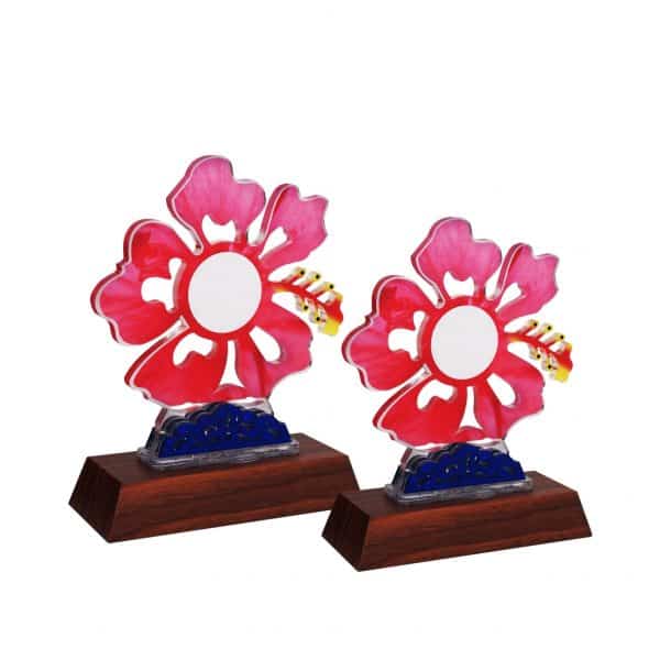 Beautiful Acrylic Plaques CTAC4139 – Acrylic Hibiscus Plaque | Clazz Trophy Supplier Malaysia