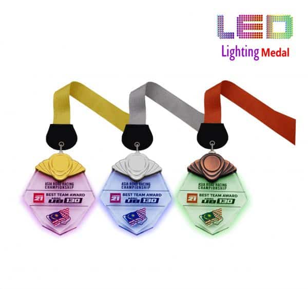 Hexagonal LED Medals CTCR8304 –  Exclusive LED Medal | Clazz Trophy Supplier Malaysia