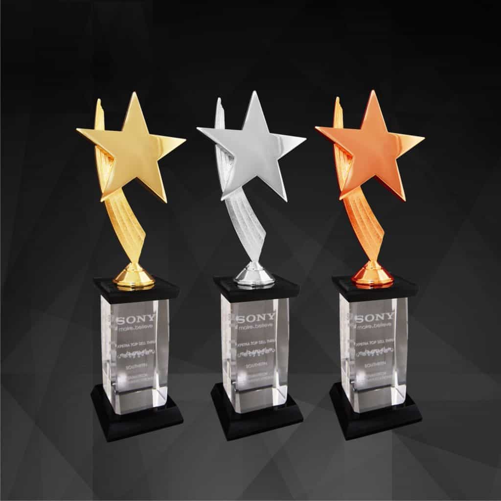 High Quality Plastic Star Trophies at Clazz Trophy Malaysia Supplier