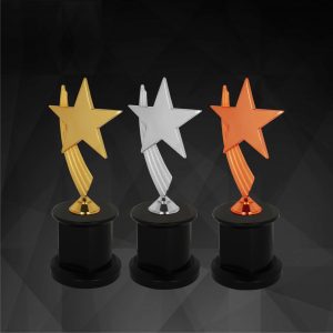 Plastic Star Trophies CTCR9147 – Exclusive Star Awards (GOLD, SILVER, BRONZE) | Trophy Supplier at Clazz Trophy Malaysia