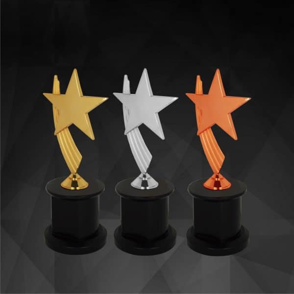 Plastic Star Trophies CTCR9147 – Exclusive Star Awards (GOLD, SILVER, BRONZE) | Clazz Trophy Supplier Malaysia