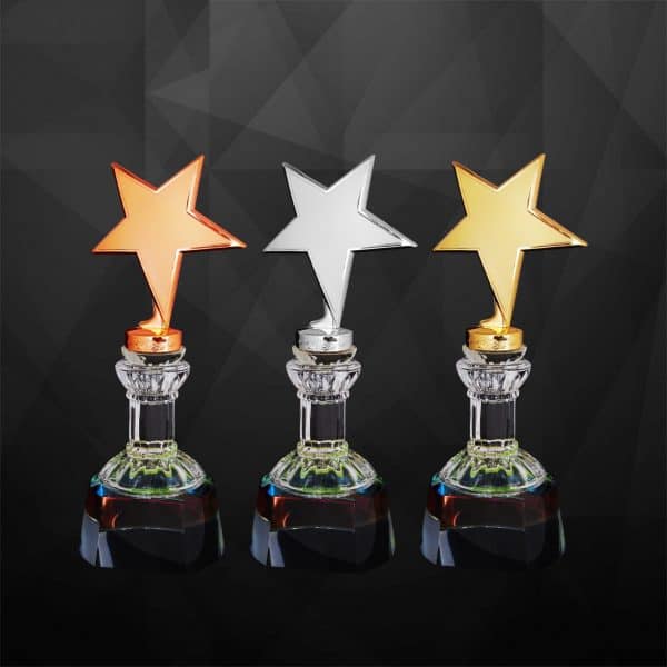 Plastic Star Trophies CTCR9238 – Exclusive Star Awards (GOLD, SILVER, BRONZE) | Clazz Trophy Supplier Malaysia