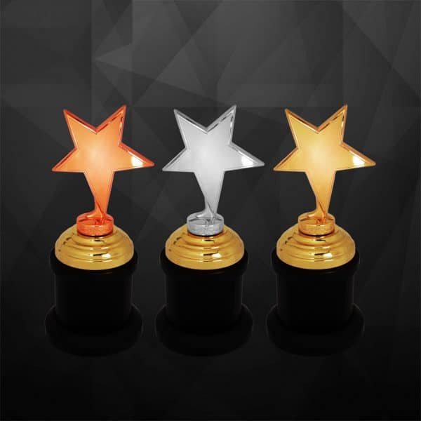 Plastic Star Trophies CTCR9239 – Exclusive Star Awards (GOLD, SILVER, BRONZE) | Clazz Trophy Supplier Malaysia