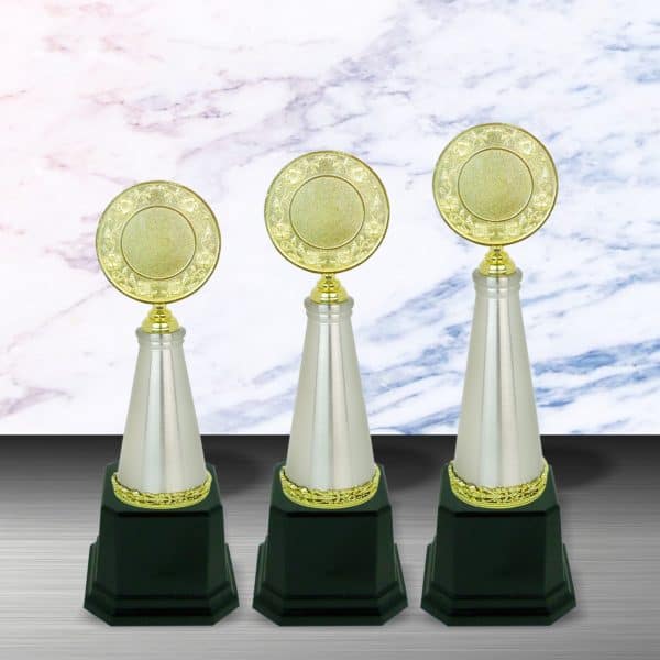 Gold colored White Silver Trophies CTEXWS6099 – Exclusive Gold Silver Trophy | Clazz Trophy Supplier Malaysia