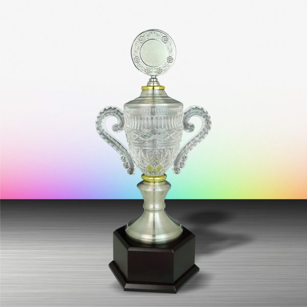 Silver Crystal Vase Trophies CTEXWS6103 – Exclusive White Silver Crystal Vase Trophy | Clazz Trophy Supplier Malaysia