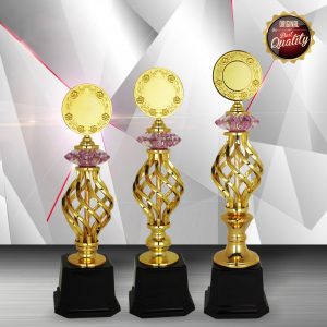 Gold colored White Silver Trophies CTEXWS6111 – Exclusive Gold Silver Trophy | Trophy Supplier at Clazz Trophy Malaysia