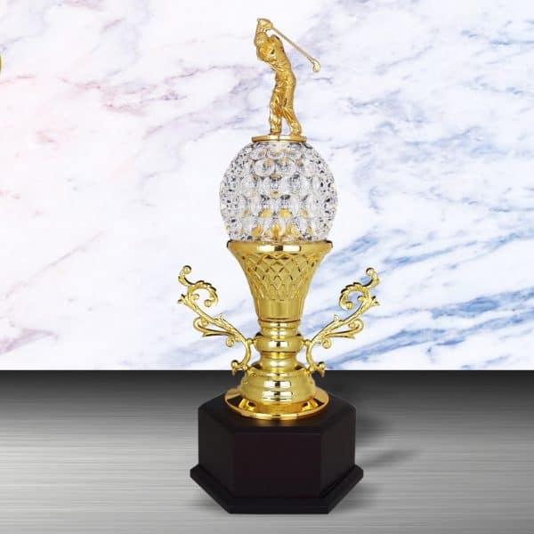 Golf Tournament Silver Trophies CTEXWS6139 – Exclusive Gold Silver Crystal Golf Trophy | Clazz Trophy Supplier Malaysia