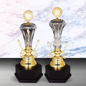 Silver Crystal Vase Trophies CTEXWS6142 – Exclusive Gold Silver Crystal Vase Trophy | Trophy Supplier at Clazz Trophy Malaysia