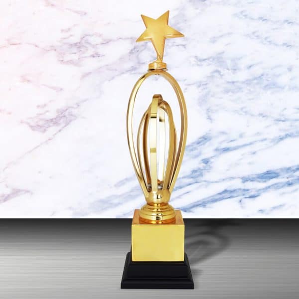 Silver Star Trophies CTEXWS6158 – Exclusive Gold Silver Star Trophy | Clazz Trophy Supplier Malaysia