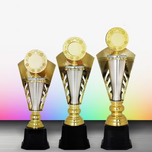 Gold colored White Silver Trophies CTEXWS6159 – Exclusive Gold Silver Trophy | Trophy Supplier at Clazz Trophy Malaysia