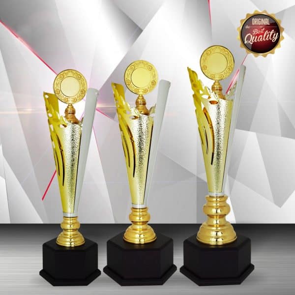 Gold colored White Silver Trophies CTEXWS6163 – Exclusive Gold Silver Trophy | Trophy Supplier at Clazz Trophy Malaysia