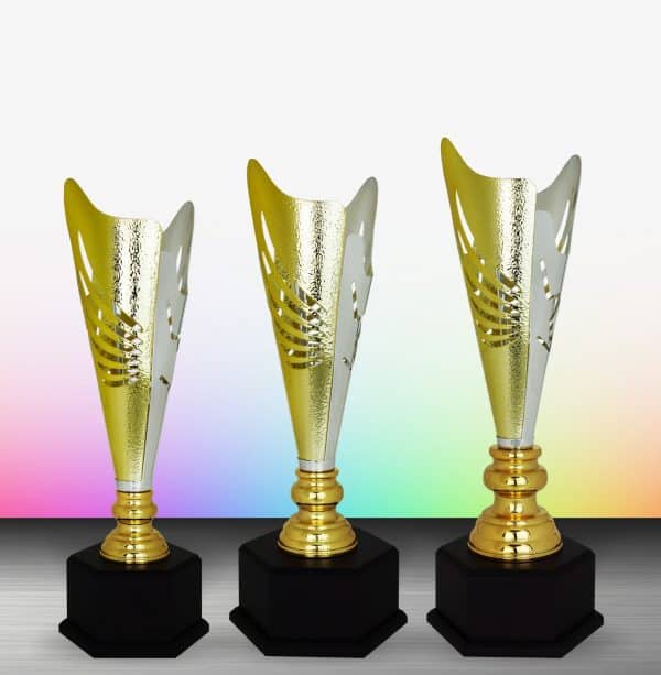 Gold colored White Silver Trophies CTEXWS6165 – Exclusive Gold Silver Trophy | Trophy Supplier at Clazz Trophy Malaysia