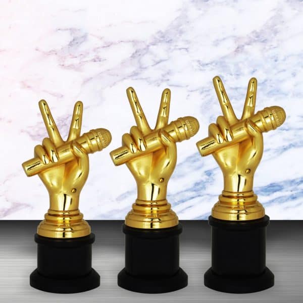 Singing Competition Silver Trophies CTEXWS6170 – Exclusive White Silver Microphone Trophy | Clazz Trophy Supplier Malaysia