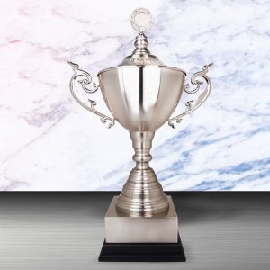 Silver Cup Trophies CTEXWS6173 – Exclusive White Silver Cup Trophy | Trophy Supplier at Clazz Trophy Malaysia
