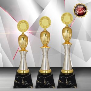 Gold colored White Silver Trophies CTEXWS6181 – Exclusive Gold Silver Trophy | Trophy Supplier at Clazz Trophy Malaysia