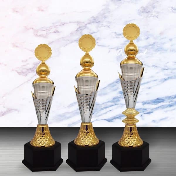Gold colored White Silver Trophies CTEXWS6186 – Exclusive Gold Silver Trophy | Trophy Supplier at Clazz Trophy Malaysia