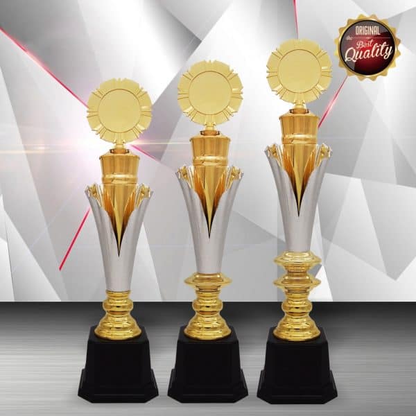 Gold colored White Silver Trophies CTEXWS6187 – Exclusive Gold Silver Trophy | Trophy Supplier at Clazz Trophy Malaysia