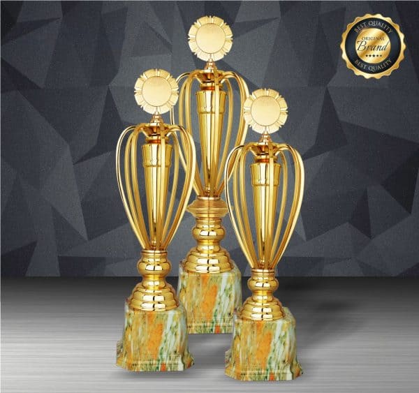 Gold colored White Silver Trophies CTEXWS6192 – Exclusive Gold Silver Trophy | Trophy Supplier at Clazz Trophy Malaysia