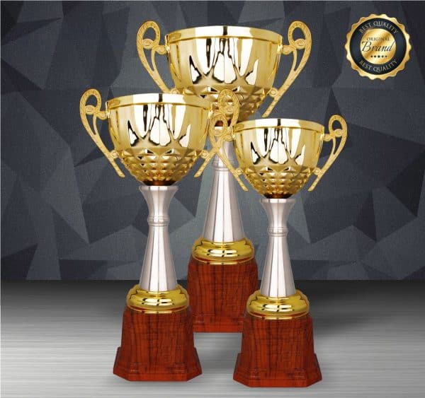 Gold colored White Silver Trophies CTEXWS6195 – Exclusive Gold Silver Trophy | Trophy Supplier at Clazz Trophy Malaysia