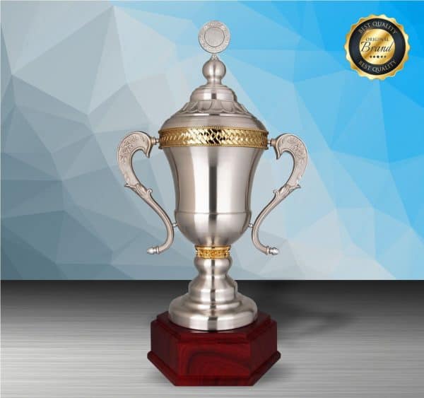 Silver Cup Trophies CTEXWS6199 – Exclusive White Silver Cup Trophy | Trophy Supplier at Clazz Trophy Malaysia