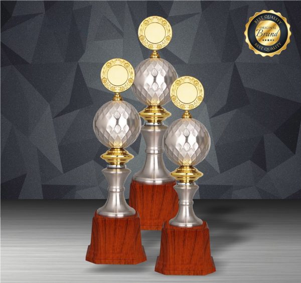 Gold colored White Silver Trophies CTEXWS6207 – Exclusive Gold Silver Trophy | Trophy Supplier at Clazz Trophy Malaysia