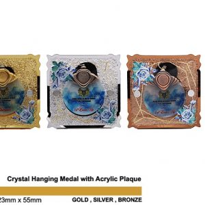 Crystal Medal Acrylic Plaques CTSP5034 – Crystal Hanging Medal with Acrylic Plaque | Trophy Supplier at Clazz Trophy Malaysia