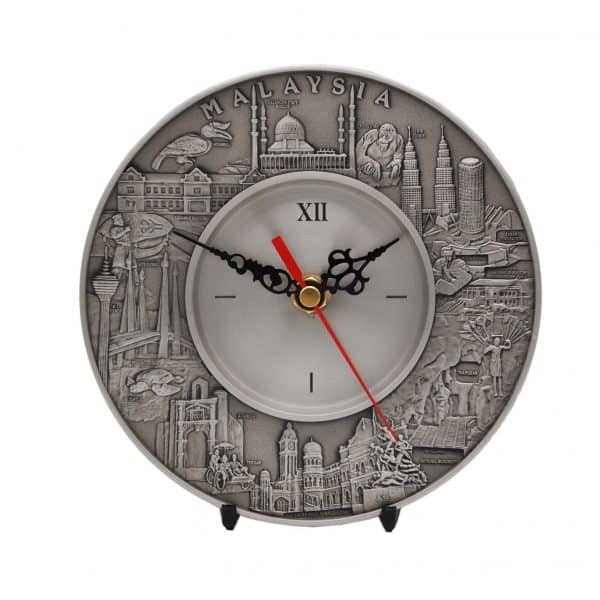 Pewter Clock Series CTWP7229 – Malaysia Landmark Pewter Clock Plate | Clazz Trophy Supplier Malaysia